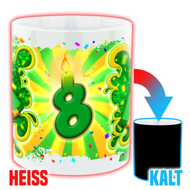 Saftig 8. Geburtstag Magic Mug