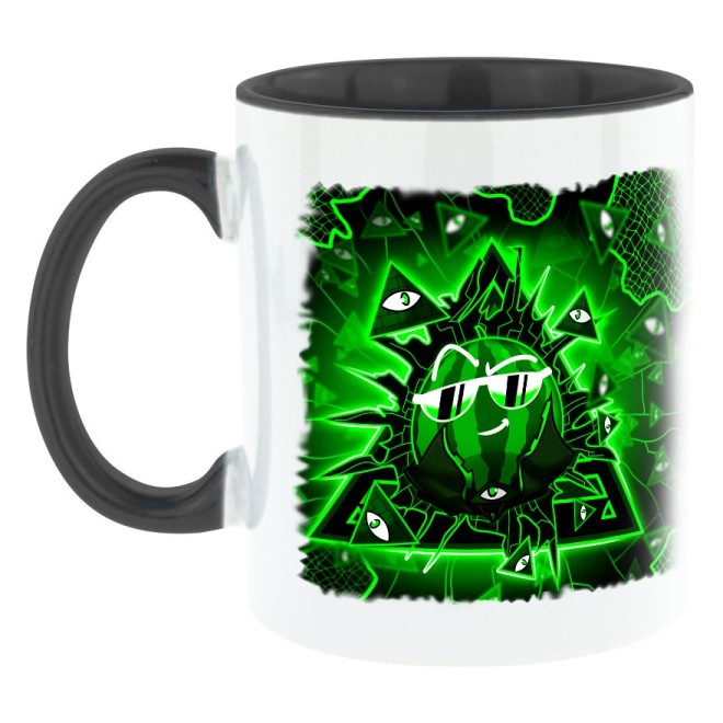 Team Melone Dunkel Illuminati Bi-Color Tasse schwarz