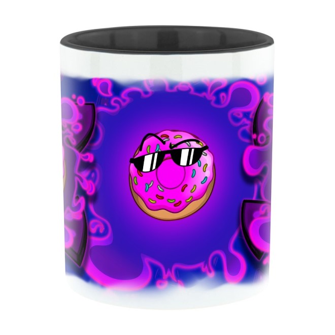 Team Melone DONUT Bi-Color Tasse schwarz