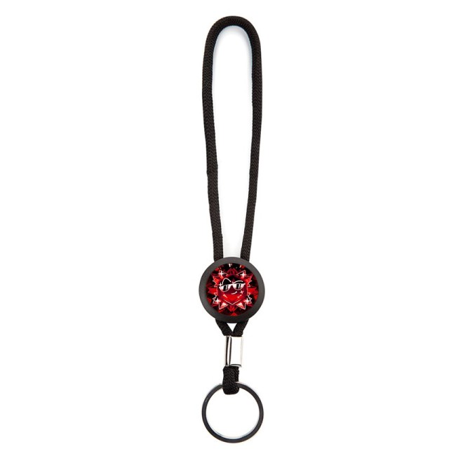 Team Melon Dark Ruby key ring loop black
