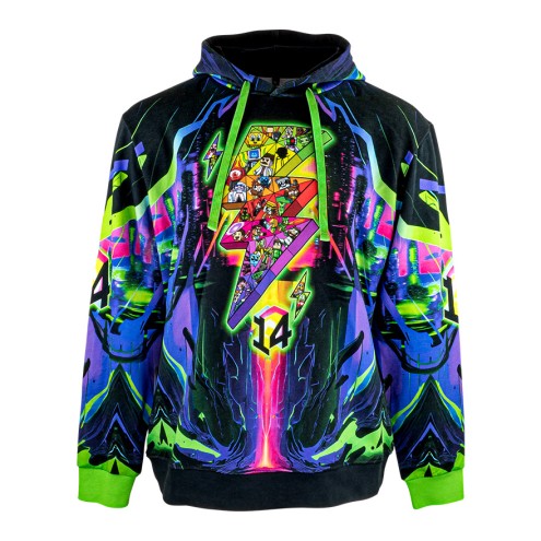 14 JAHRE Design FULL-PRINT Hoodie in Gr. XXS (Gr. 134/140)