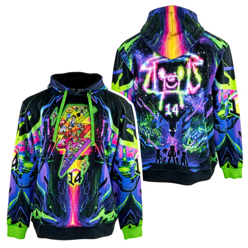 14 JAHRE Design FULL-PRINT Hoodie in Gr. XXS (Gr. 134/140)