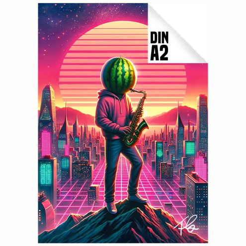 Poster Typ mit der Melone von Chaosflo44
