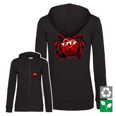 Team Melon Dark Hades Felpa con cappuccio biologica con zip donna