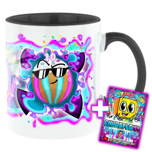 Team Melone 10. Geburtstag Bi-Color Tasse schwarz