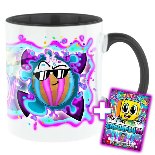 Team Melone 16. Geburtstag Bi-Color Tasse schwarz