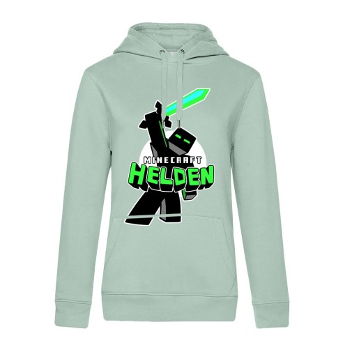 Felpa con cappuccio Heroes green Premium donna