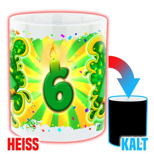 Saftig 6. Geburtstag Magic Mug