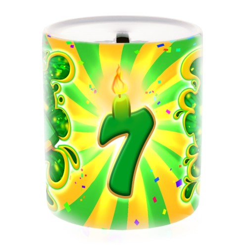 Saftig 7. Geburtstag Spardose