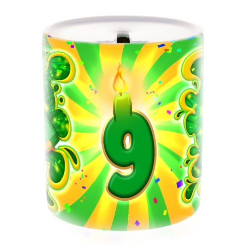 Saftig 9. Geburtstag Spardose