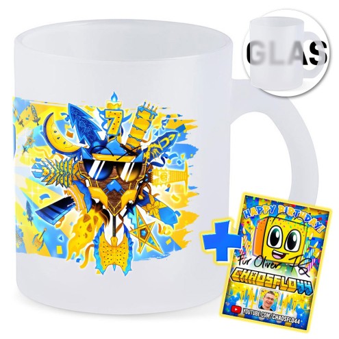 Totem 7. Geburtstag Tasse Glas SATIN