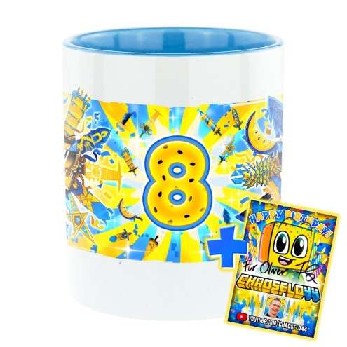 Totem 8. Geburtstag Bi-Color Tasse hellblau