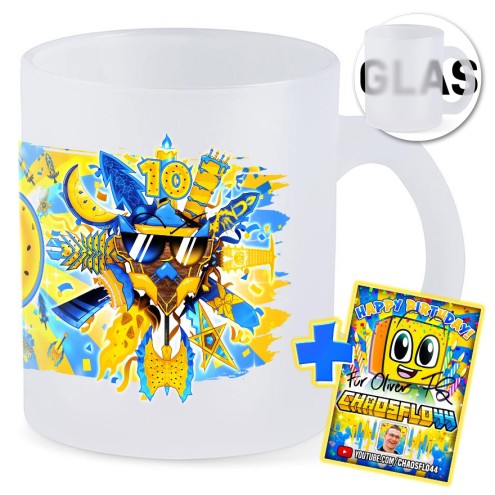 Totem 10. Geburtstag Tasse Glas SATIN