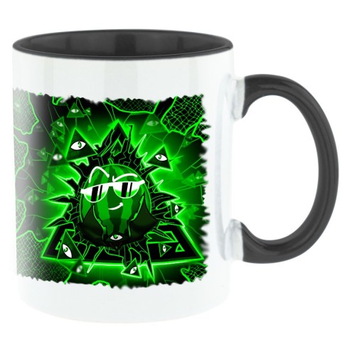 Team Melone Dunkel Illuminati Bi-Color Tasse schwarz