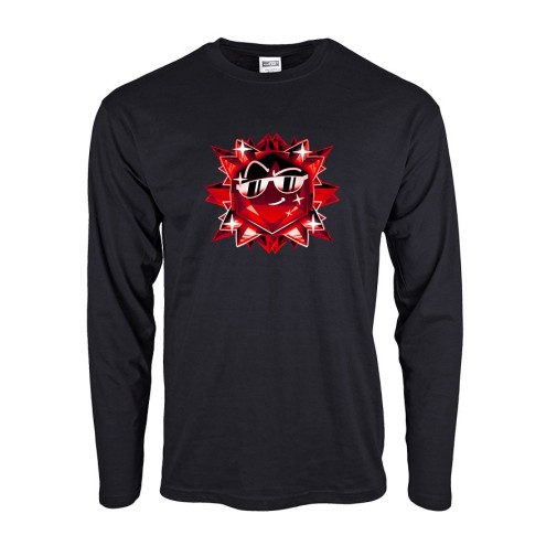 Team Melone Dunkel Rubin Baumwoll Langarm Shirt