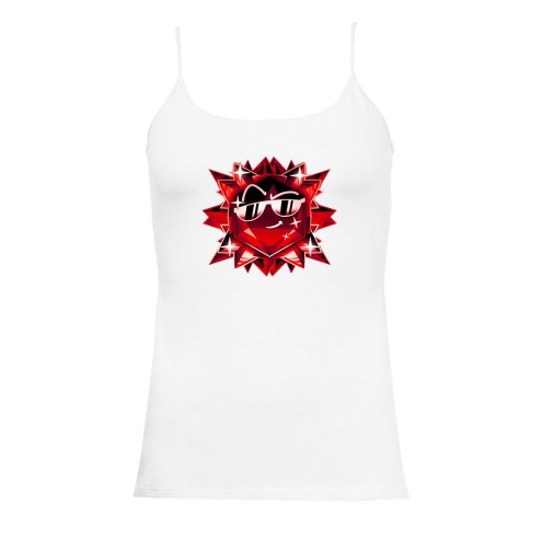 Team Melone Dunkel Rubin Spaghetti Top