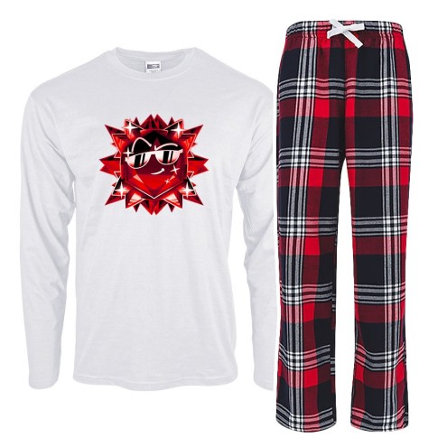 Team Melone Dunkel Rubin Kinder Pyjama karo lang