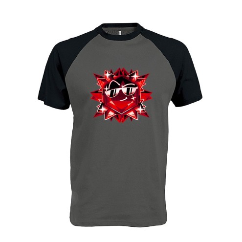 Team Melone Dunkel Rubin Baseball T-Shirt