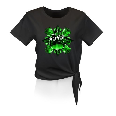 Team Melone Dunkel Smaragd Knoten-T-Shirt