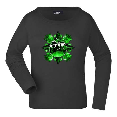 Team Melone Dunkel Smaragd Baumwoll Langarm Shirt women