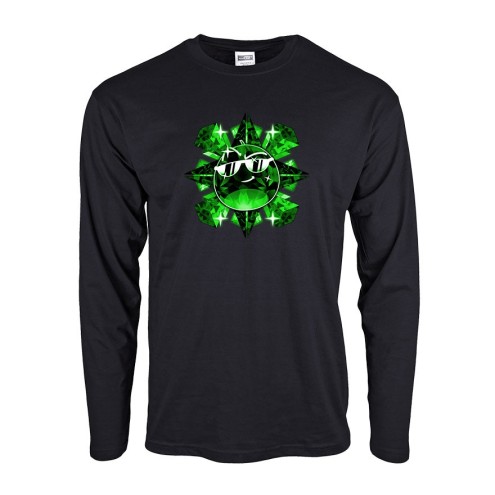 Team Melone Dunkel Smaragd Baumwoll Langarm Shirt