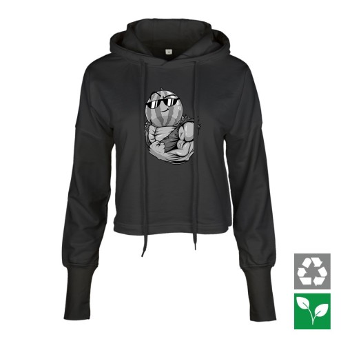 Team Melone Fitness GRAY Cropped Hoodie women
