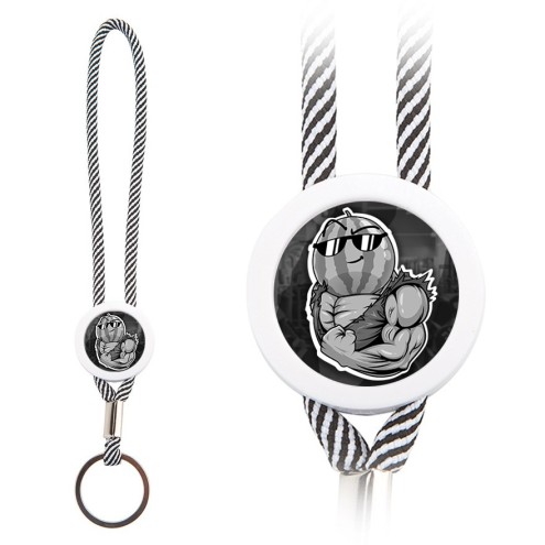 Team Melone Fitness GRAY Schlüsselanhänger Schlaufe grau/weiß