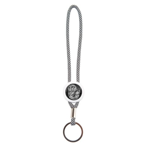 Team Melone Fitness GRAY Schlüsselanhänger Schlaufe grau/weiß