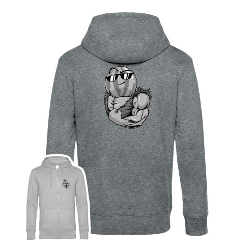 Team Melone Fitness GRAY Premium Zipped Hoodie