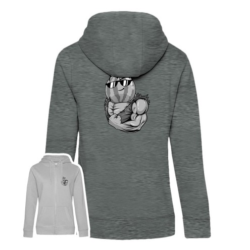 Team Melone Fitness GRAY Premium Zipped Hoodie women
