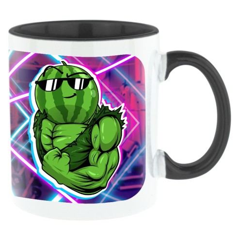Team Melone Fitness GREEN Bi-Color Tasse schwarz