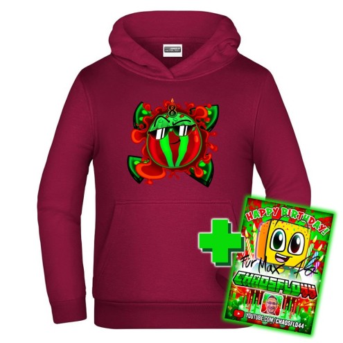 Team Melone RED 8. Geburtstag Hoodie kids